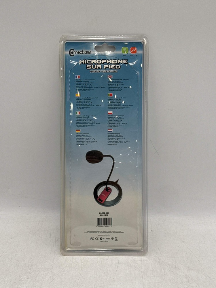 Hi-Fi Desktop Microphone with Base, Adjustable Swan Neck & On/Off Switch