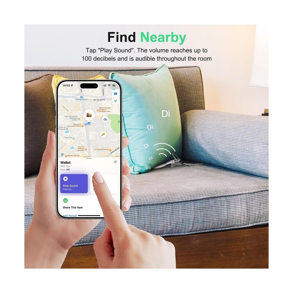 Air Tracker Tag Works with Apple Find My (iOS Only) Includes Replaceable Batt...