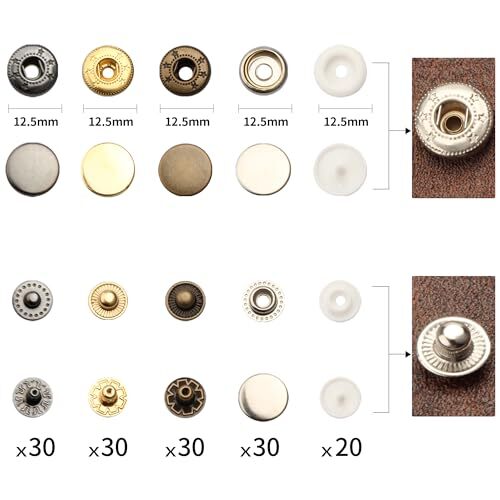 Snap Button Kit - Metal & Plastic Snap Buttons with Fastener Pliers Tool Kit