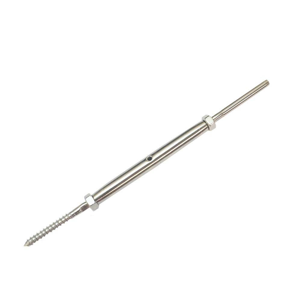 316 SS Turnbuckle Lag Screw Stud for Cable Railing-for 1/8" Cable COMBO