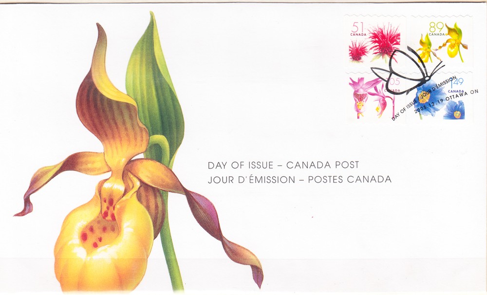 W CANADA 2128-2131 FDC FLOWERS DEFINITIVES COILS
