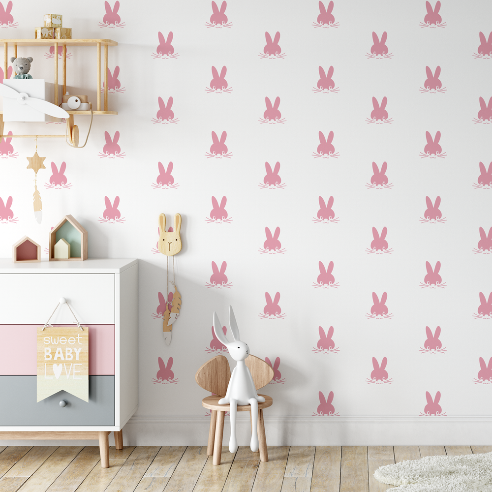 Bunny Pattern Wall Stencil - Durable & Reusable Mylar Stencils