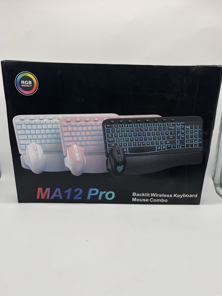 Ergonomic Wireless Keyboard And Mouse Combo Wave Keyboard With Soft Leather