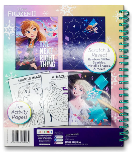 Frozen 2 Activity Sticker Book Glitter Effect Scratch Spiral Bound E15E