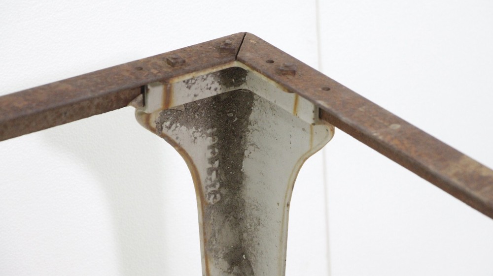 Cast Iron & Enameled Steel Table Frame