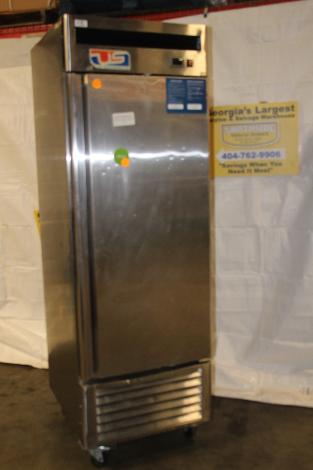 US REFRIDGERATION FREEZER COMMERCIAL SINGLE DOOR REACH IN USBV-24F, Used, Clean