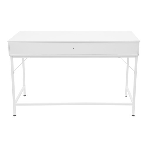 Computer Desk with 2 Drawers & Metal Frame Modern Study Writing Office Table