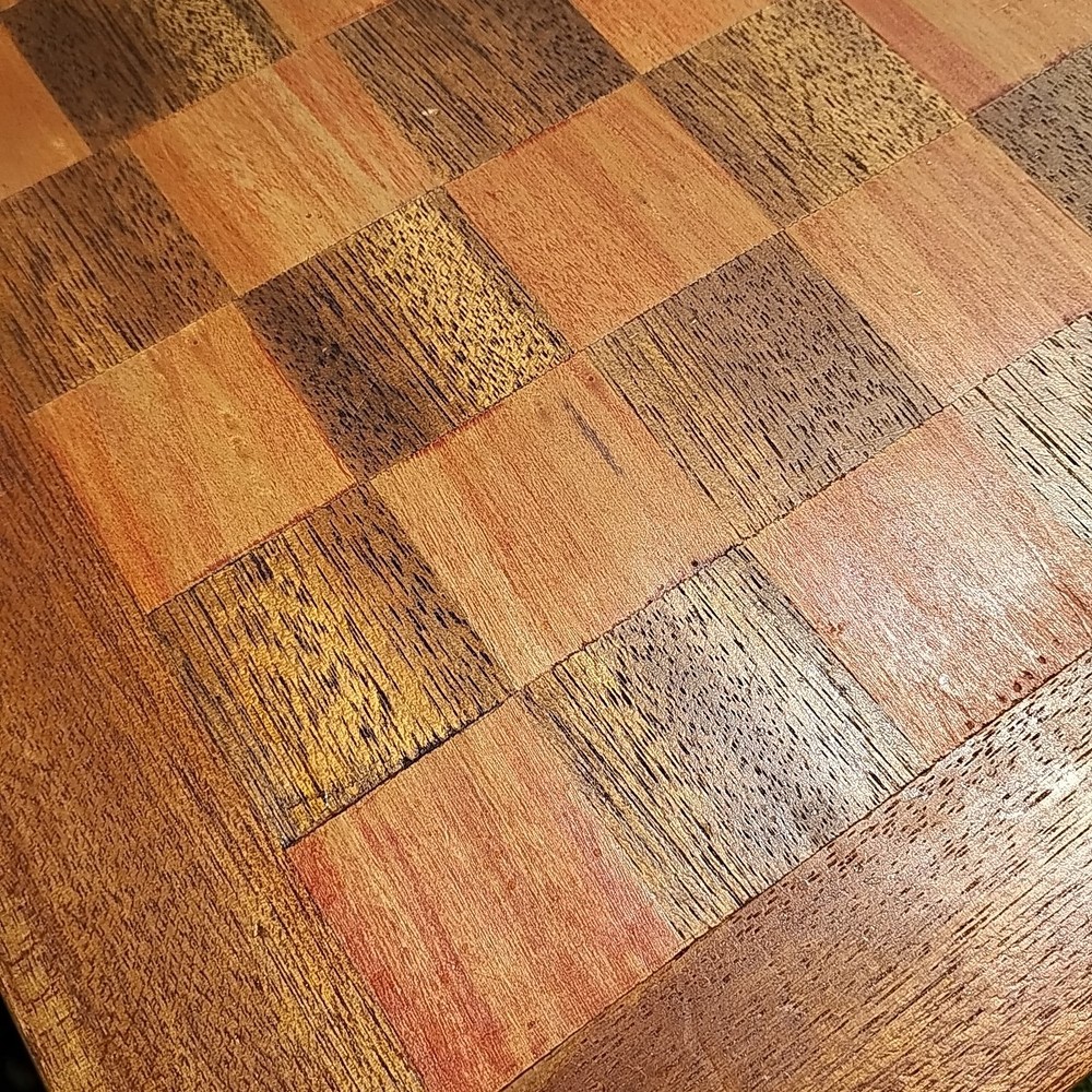Large 19" Antique Handmade Solid Oak Chess Board