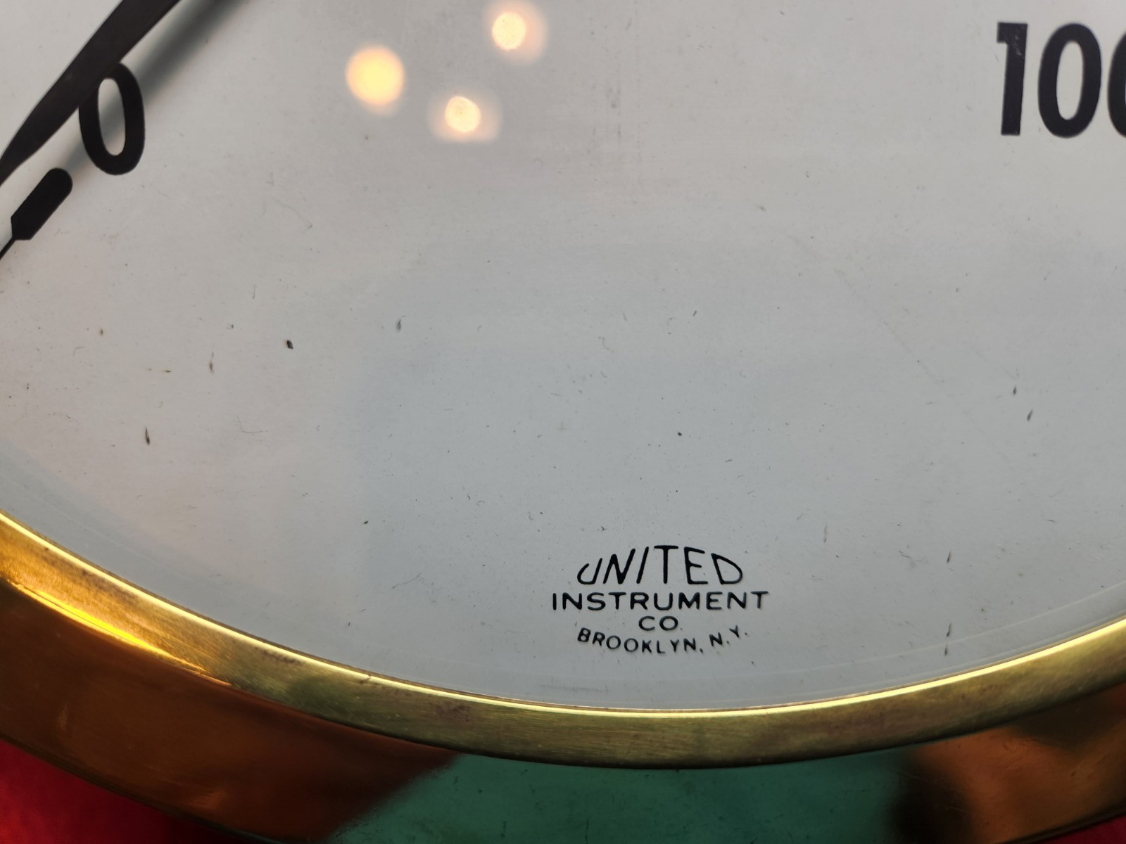 Vintage Brass & Cast Iron United 9" Instrument Pressure Gauge 10 000 psi Nice!!