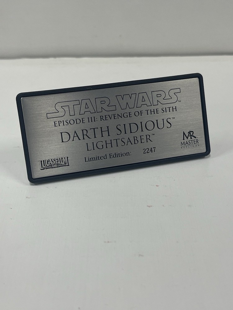 Star Wars Master Replicas ROTS Darth Sidious Plaque - Original