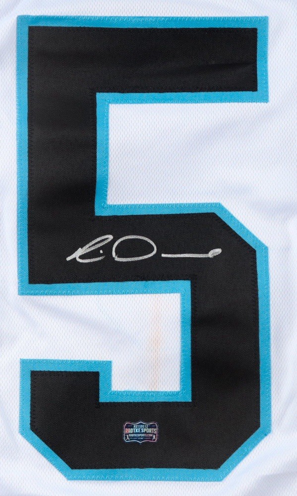 Rico Dowdle Signed Caroline Panthers Custom Jersey (Radtke)