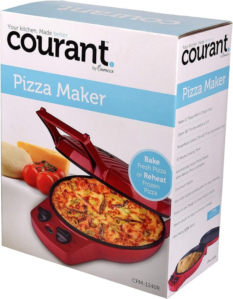 Convertible 12 Inch Pizza Cooker & Calzone Maker - Timer & Temperature Control