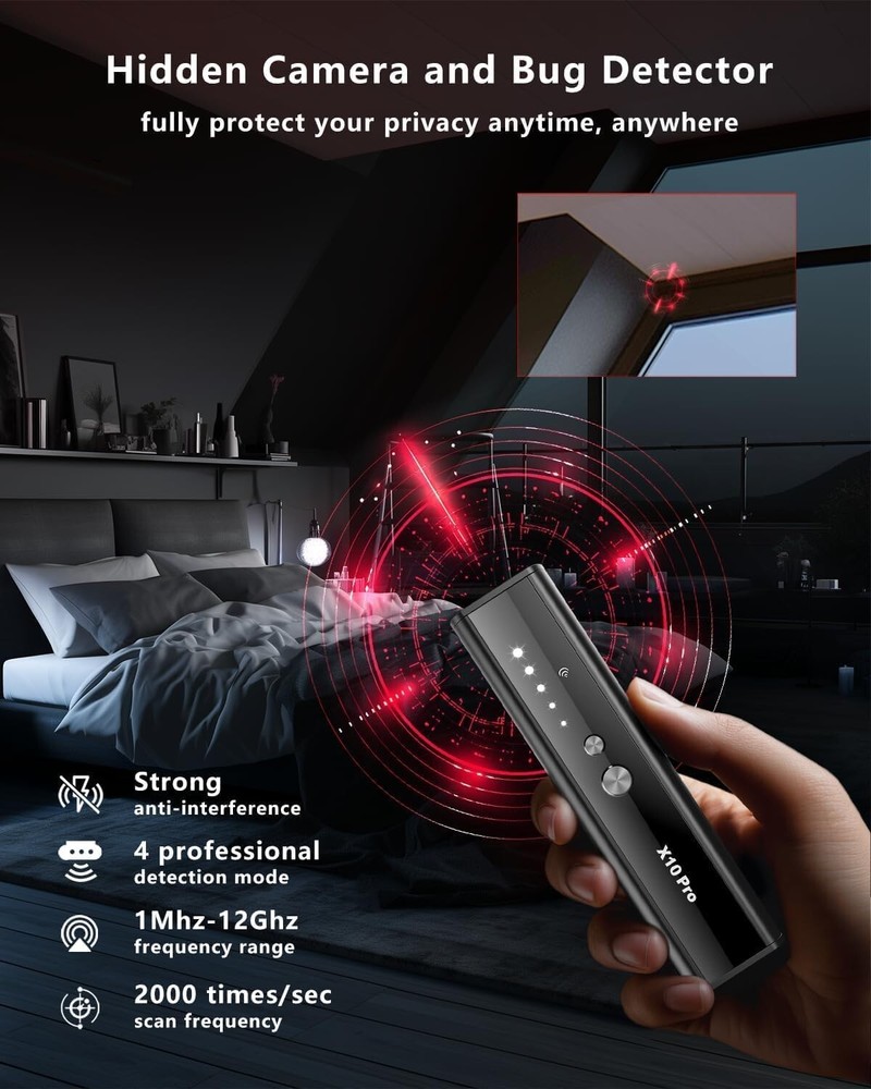 YPMEW Camera Detectors X10 Pro, Accurate Camera/ Bug Sweeper