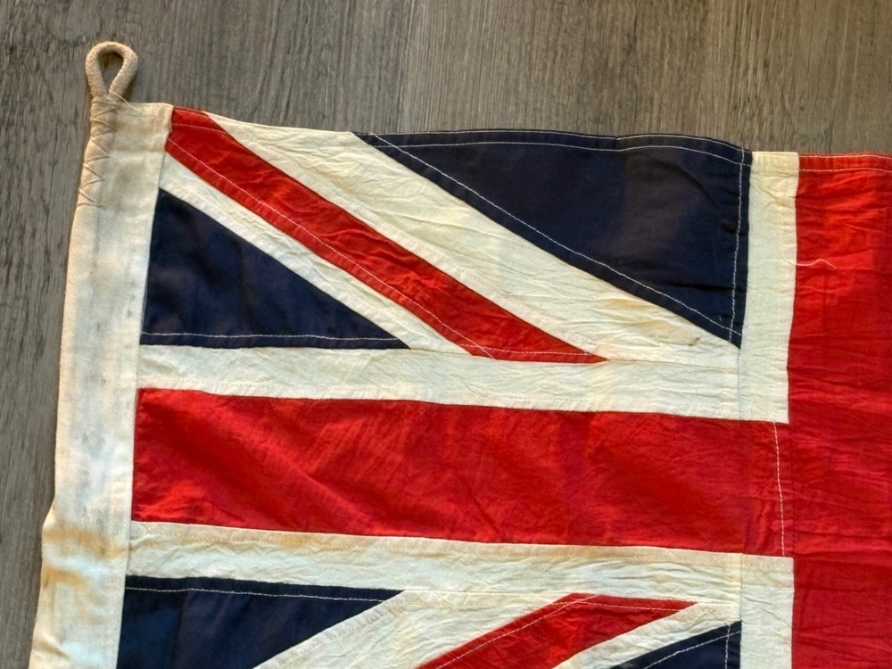 WWII BRITISH NAVAL ENSIGN FLAG SEWN EXAMPLE.