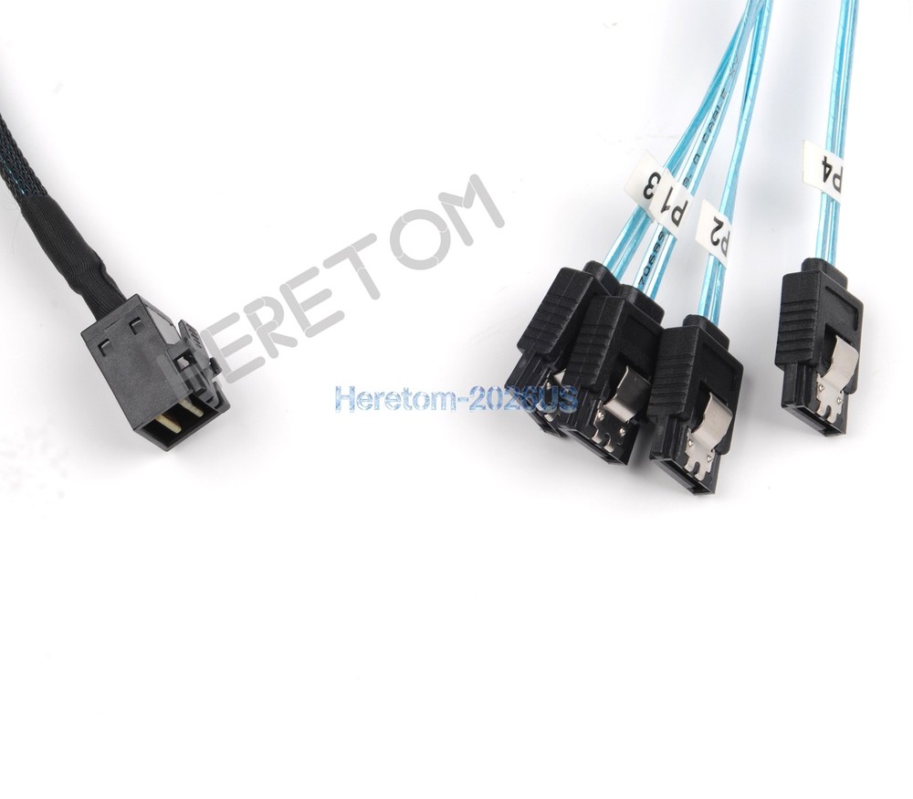 Mini SAS SFF-8643 to 4 SATA 7pin hard disk 6Gbps data Server Raid Cable 1m