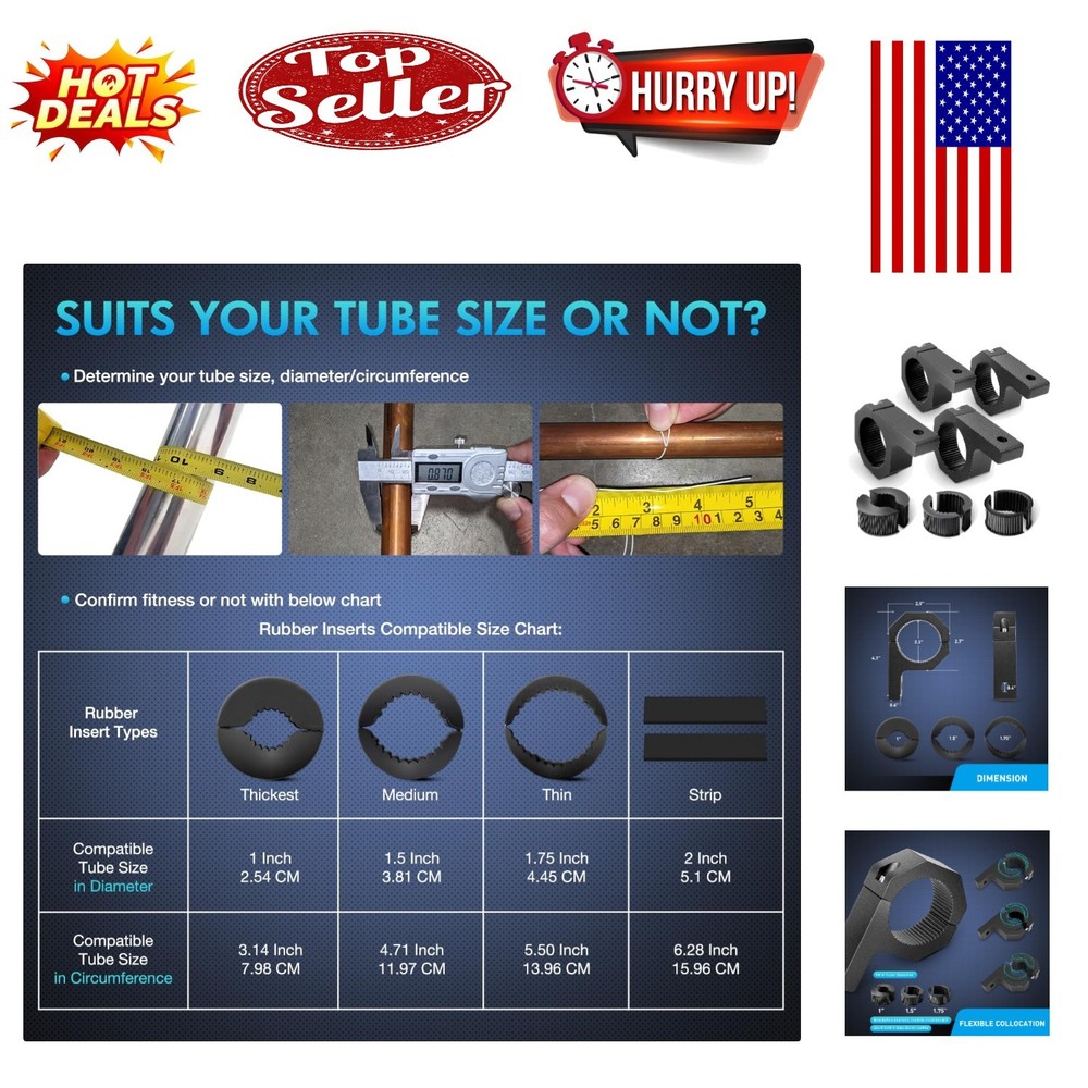 4-Pack Heavy-Duty LED Off-Road Light Mounting Brackets