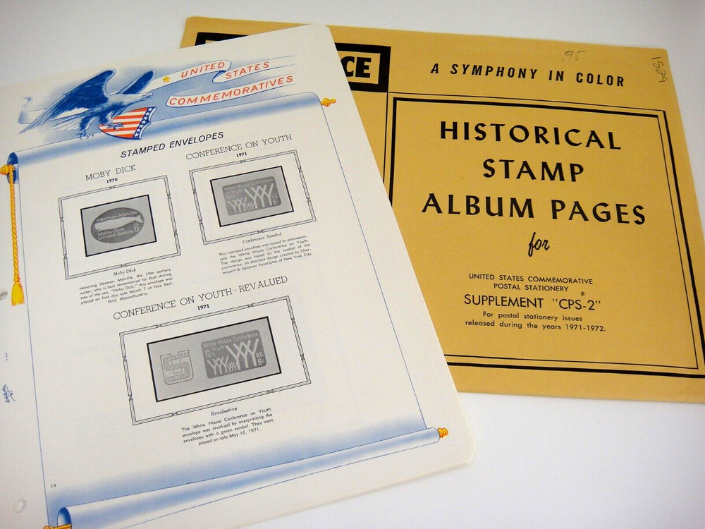 White Ace 1971-1972 Commemorative Postal Stationery Album Supplement CPS-2 NOS