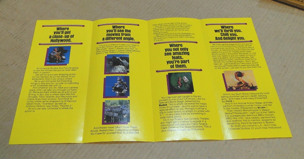 Universal Studios, Two 1983 Fold-Out Brochures, E.T., Jaws Etc.