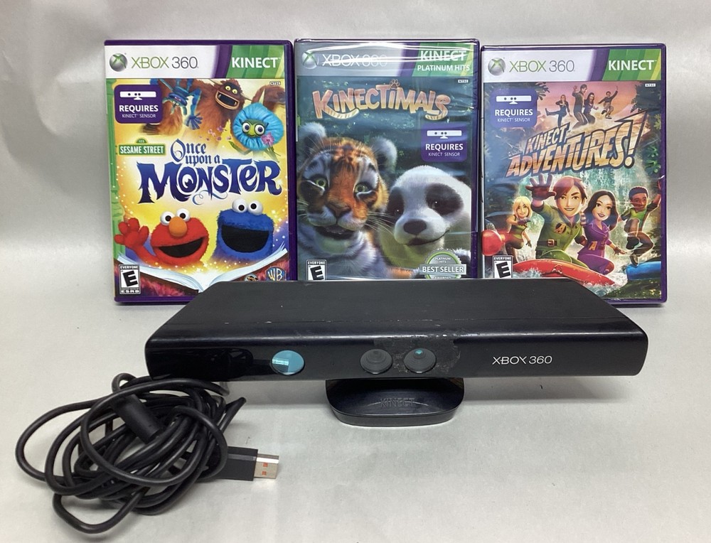 Microsoft Kinect Sensor for Xbox 360 Console W/ Games*READ