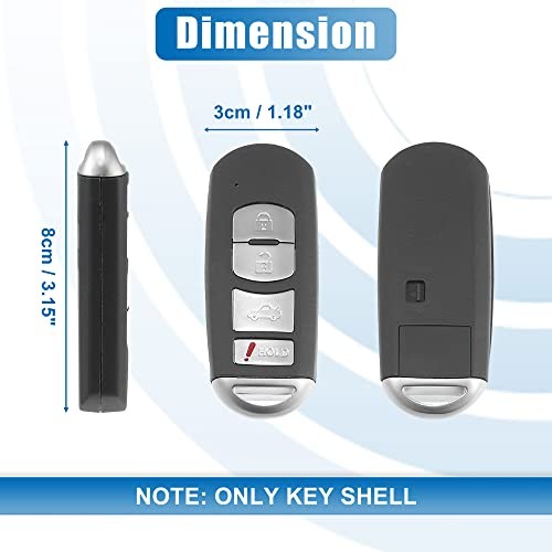 2pcs SKE13D-01 Car Key Fob Shell 4 Button Remote Control Key Case Shell