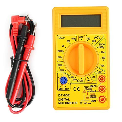 DT832 Digital Multimeter Multi Tester Handheld Multimeter Mini Pocket Yellow