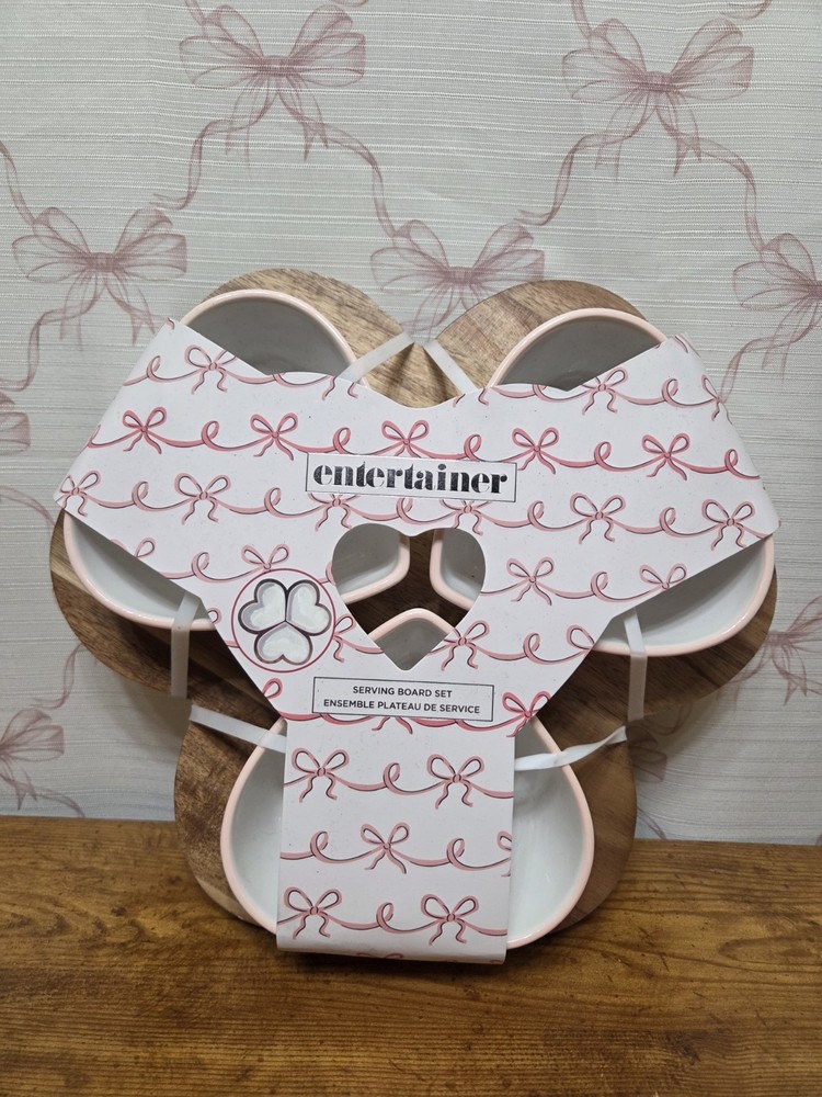 Entertainer Serving Board Set Ceramic & Acacia Wood