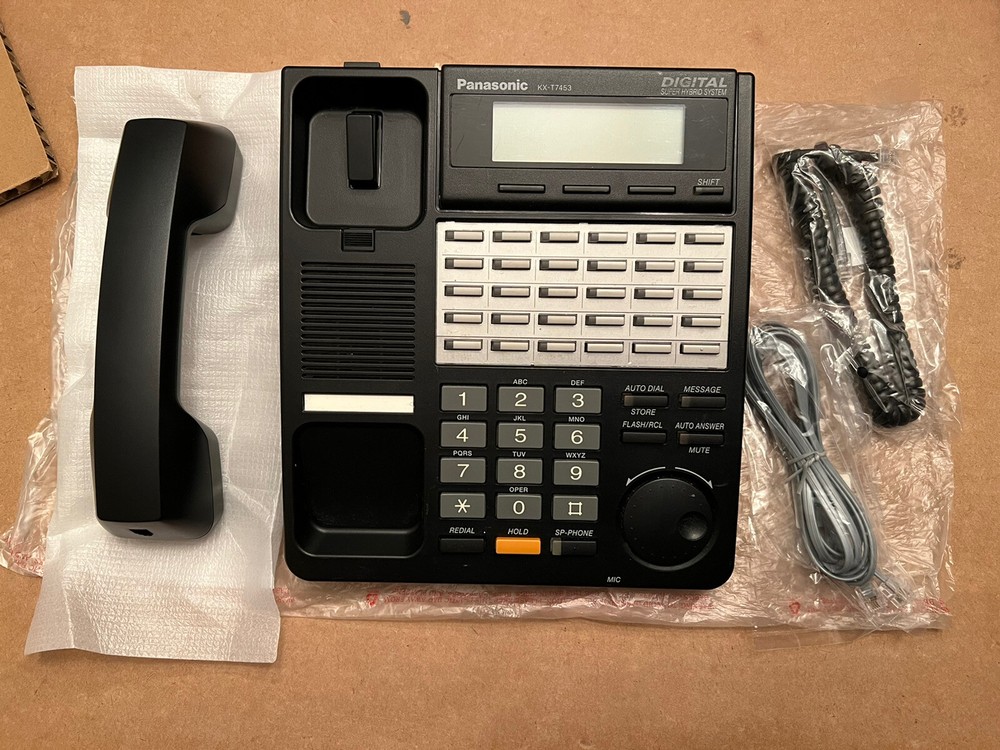 Panasonic KX-T7453-B 24-Button Backlit Speaker display Phone (Black) Refurbished