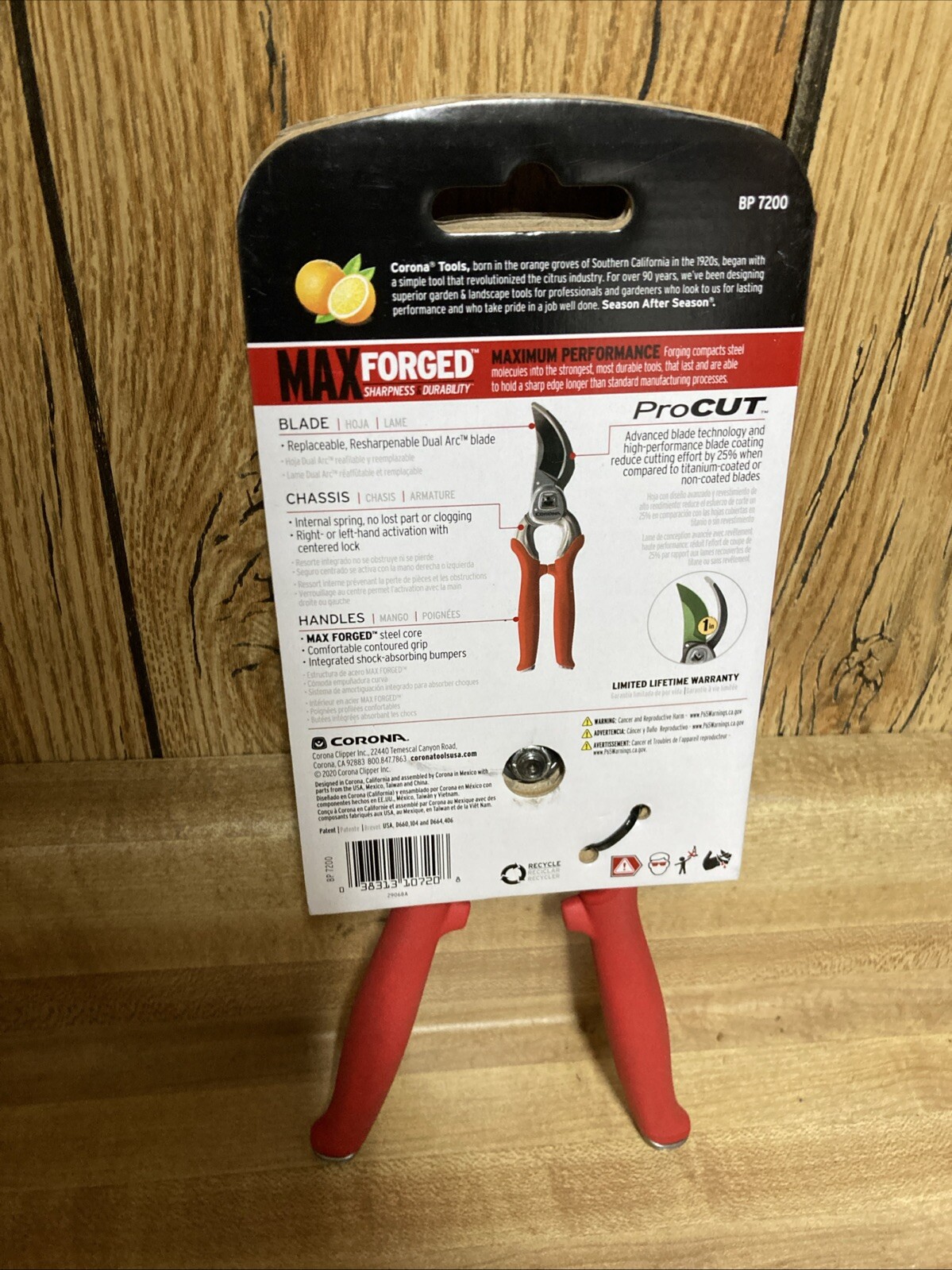 Corona Pro Cut Branch Stem Pruner BP7200 Max Forged Handle 1" Dual Arc Blade New