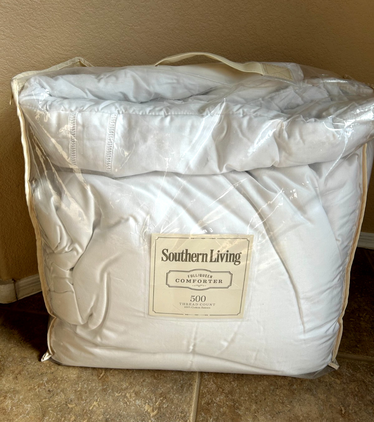 Southern Living Heirloom Sateen Comforter Full/Queen White Gorgeous $219 NIP