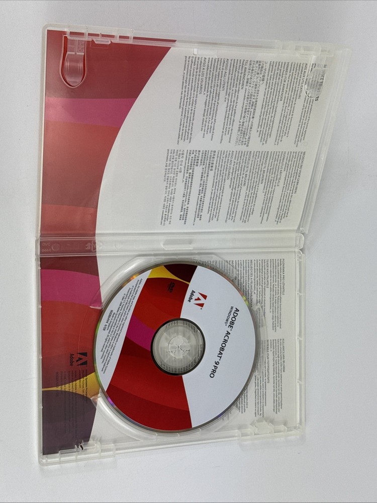 Adobe Acrobat 9 Pro for Windows w/ Serial Number Used