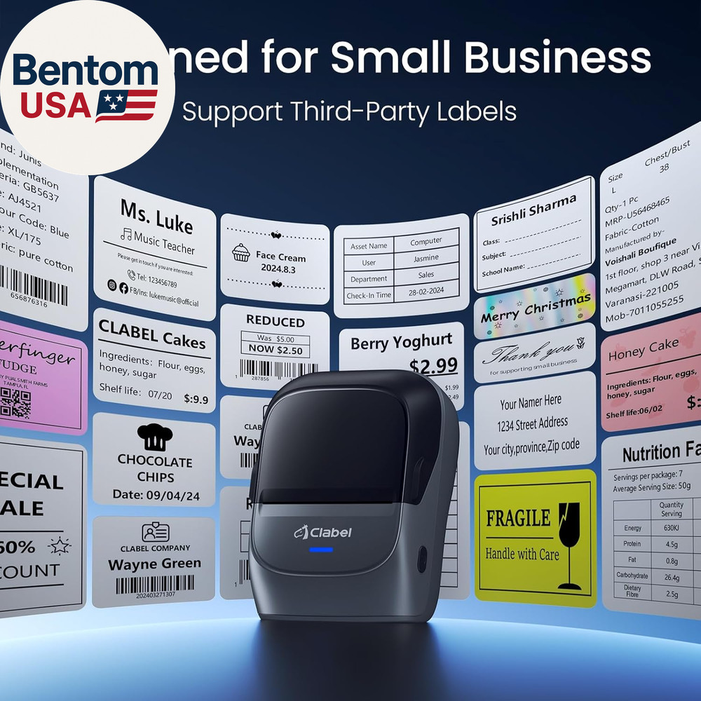 Label Maker Machine with Tape, 221B Thermal Bluetooth Label Printer 2 Inch Porta