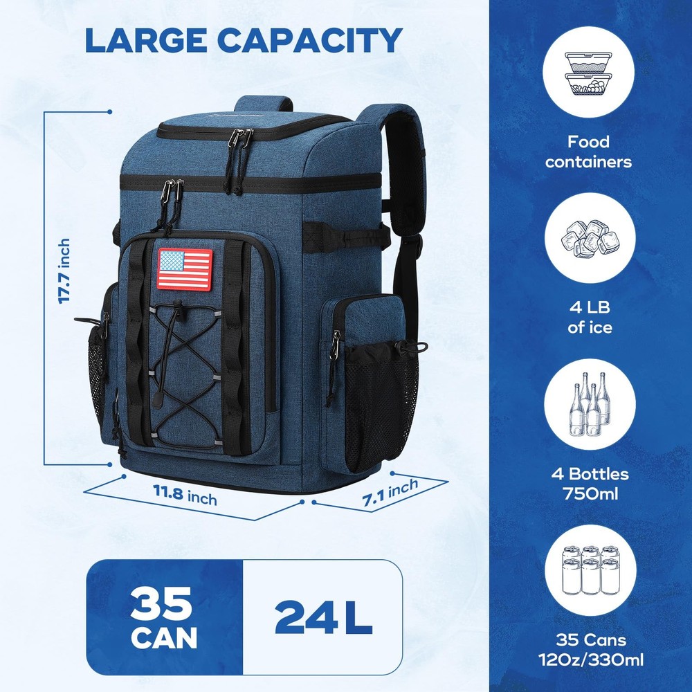 Maelstrom Backpack Cooler,Soft Lightweight Leakproof Cooler Backpack,35 Can I...