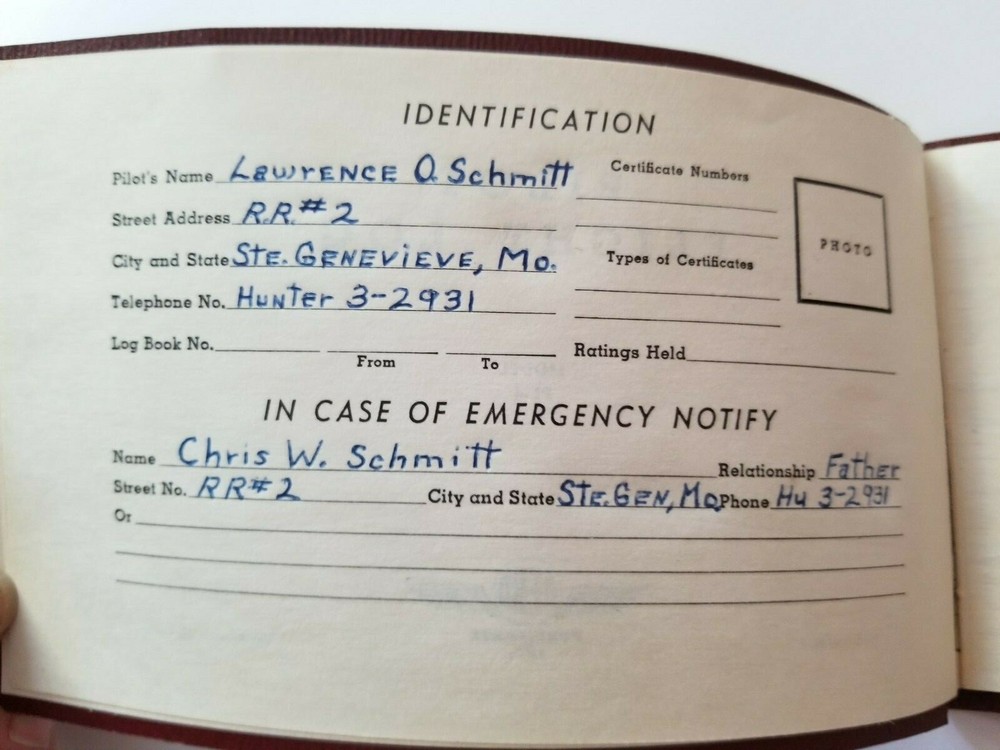 1958 FLIGHT LOG Reno Area