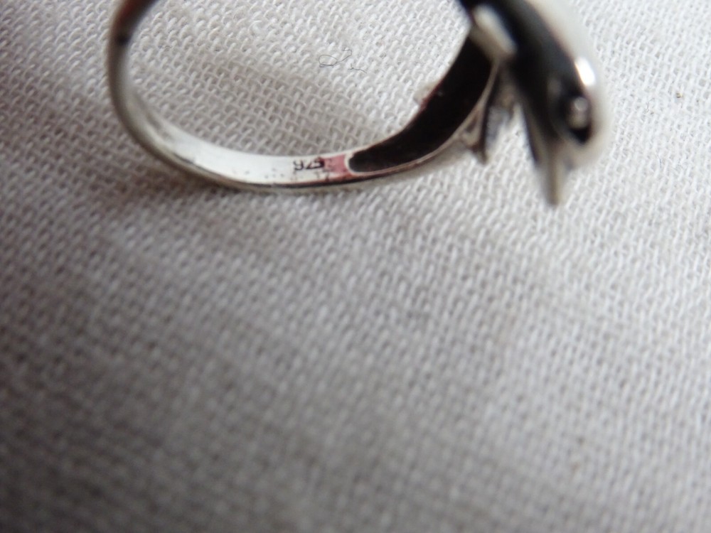Double Dolphin Sterling Silver Ring 925 size 7-7.25