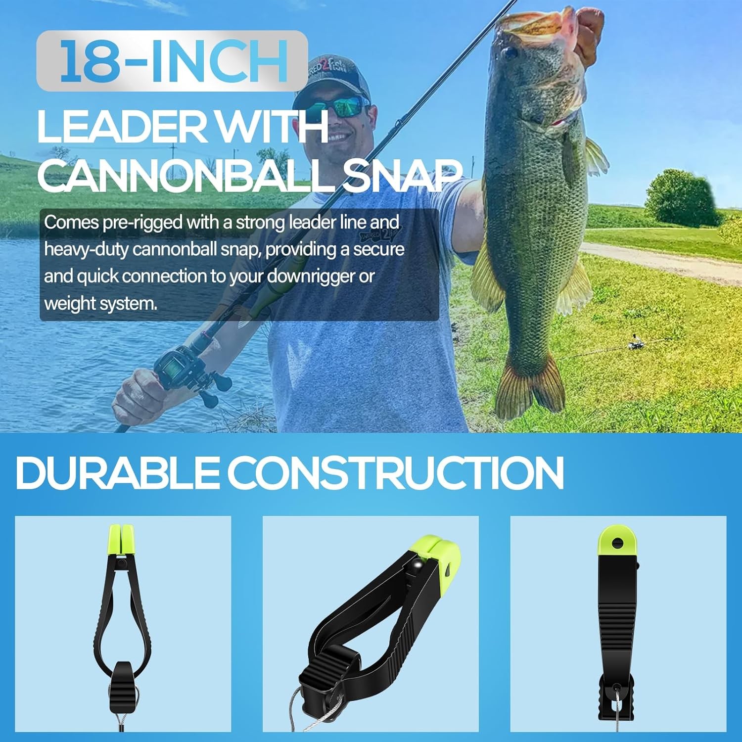 for 1181 Scotty Mini Power Grip Plus Downrigger Release W/ Cannonball Snap 2Pack