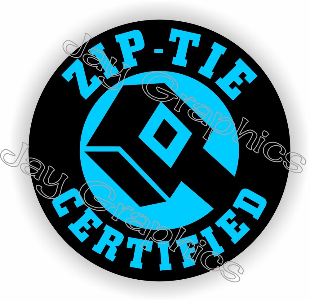 Funny ZIP TIE Certified Hard Hat Sticker  Toolbox Helmet Decal  Mechanic Tool