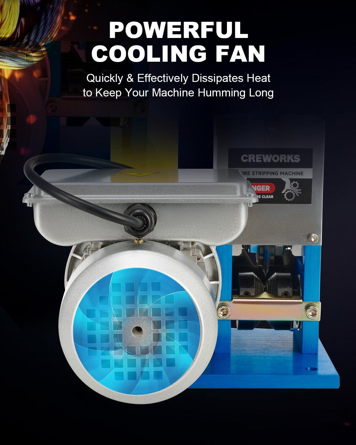 CREWORKS Portable Electric Wire Stripping Machine Comercial 1/4HP Cable Stripper