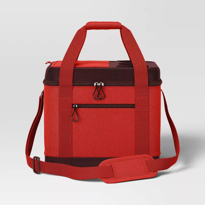 SUN SQUAD 24 CANS/9QT SOFT-SIDED COOLER - RED