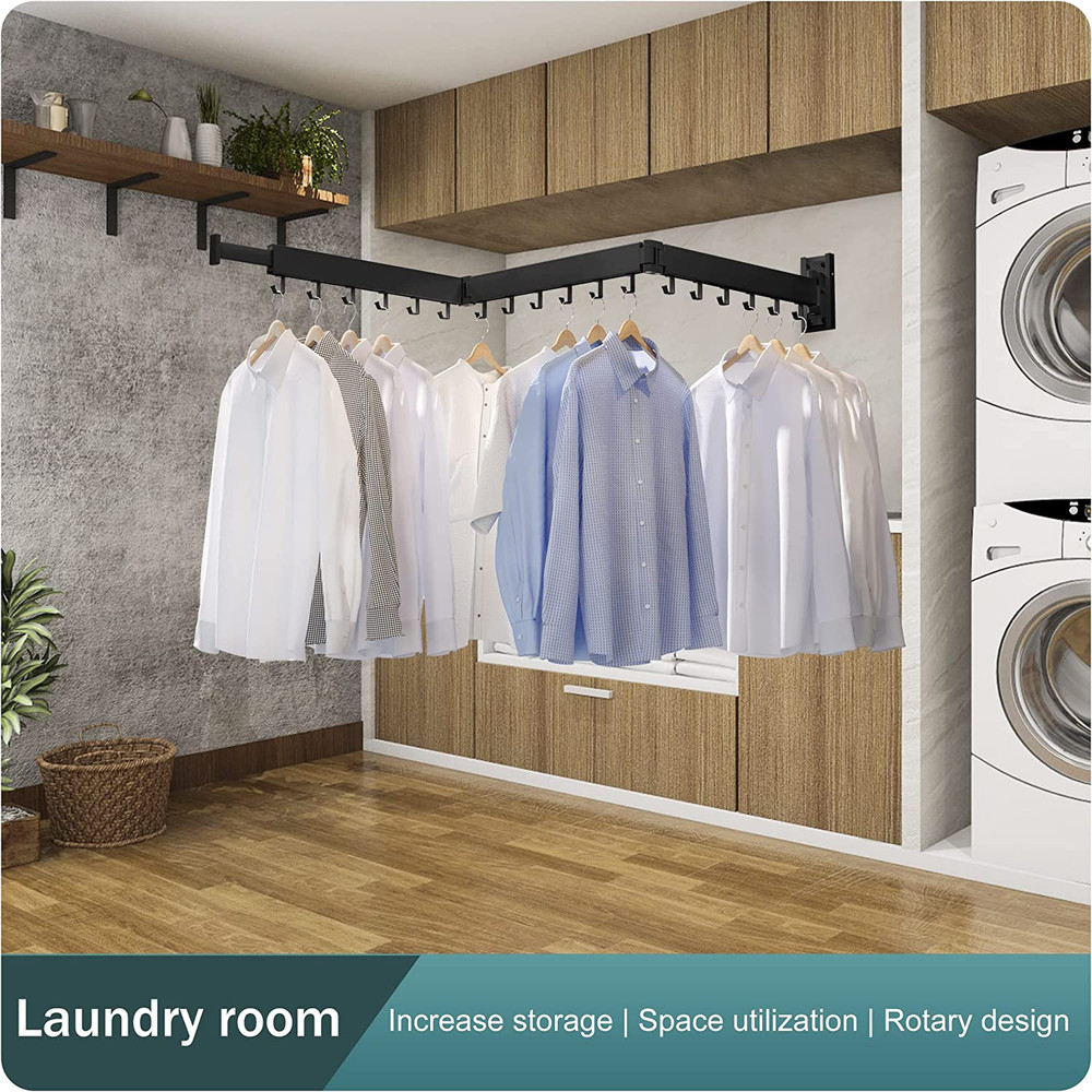 Clothes Drying Rack Wall Mounted,Extending Laundry Rack Wall Mount,Collapsible D