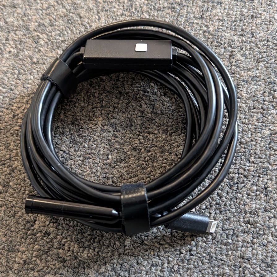 12FT Endoscope Camera Borescope Snake Cable LED IP67 HD - *iPhone Lightning ONLY