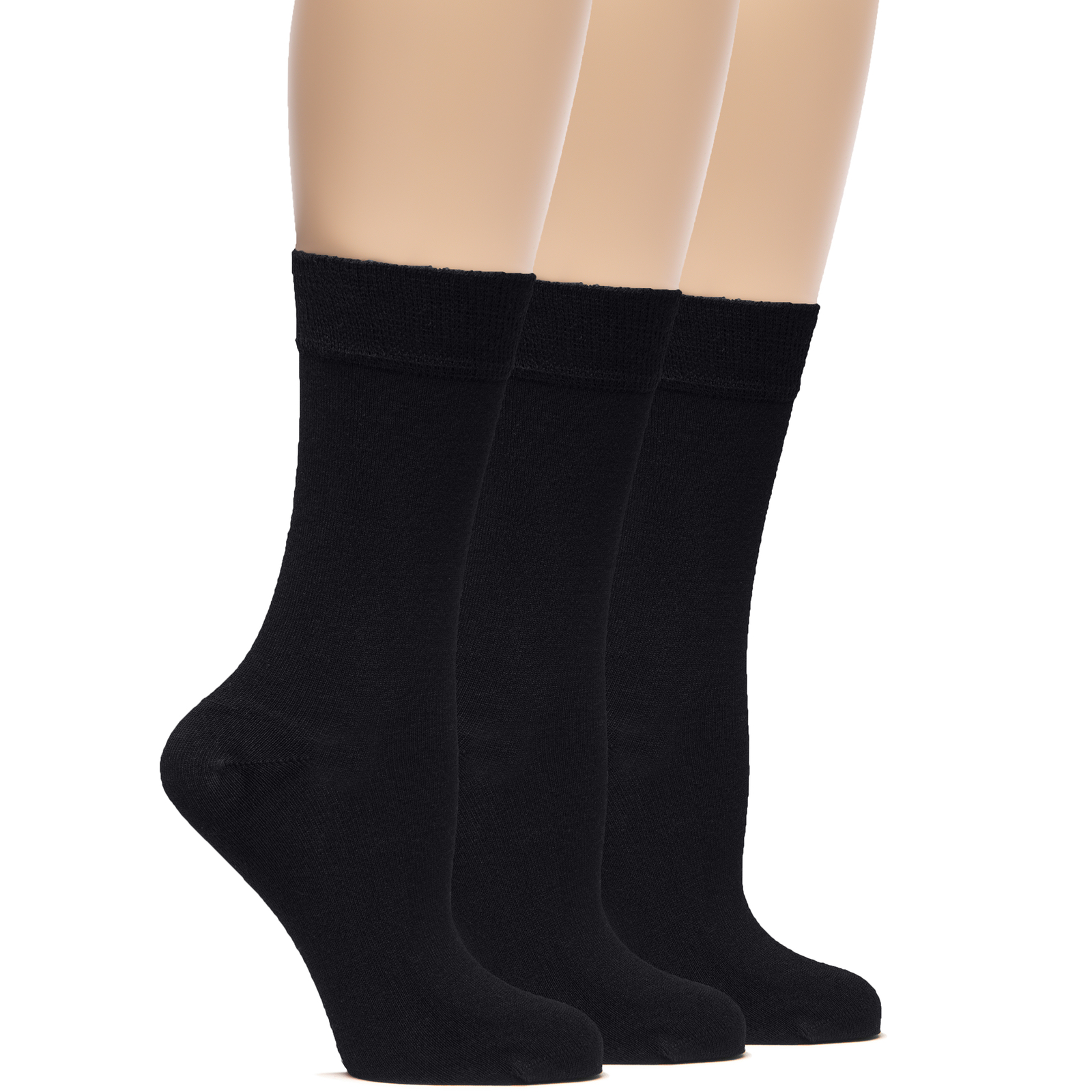 WOMEN Dress Crew BAMBOO Socks, MEDIUM, Business Casual, 3 Pair
