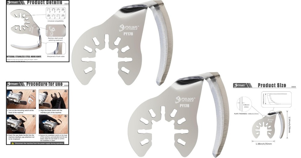 Multi Tool Cold Blade,Windshield Blades Car Windshield Removal Tool Bent Blad...