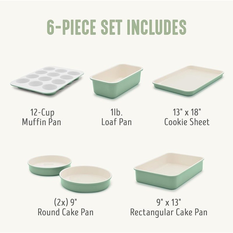 Healthy Ceramic Nonstick Bakeware Set Durable Even Baking Kitchen Essentials New