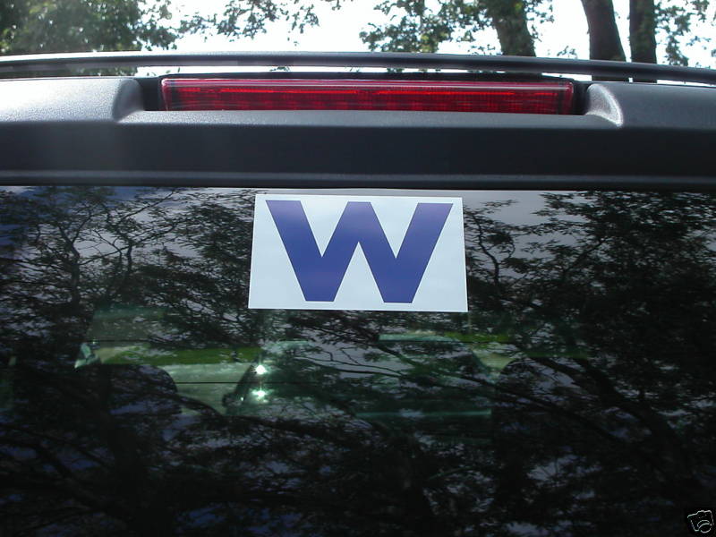 Cubs Win "W" flag sticker.