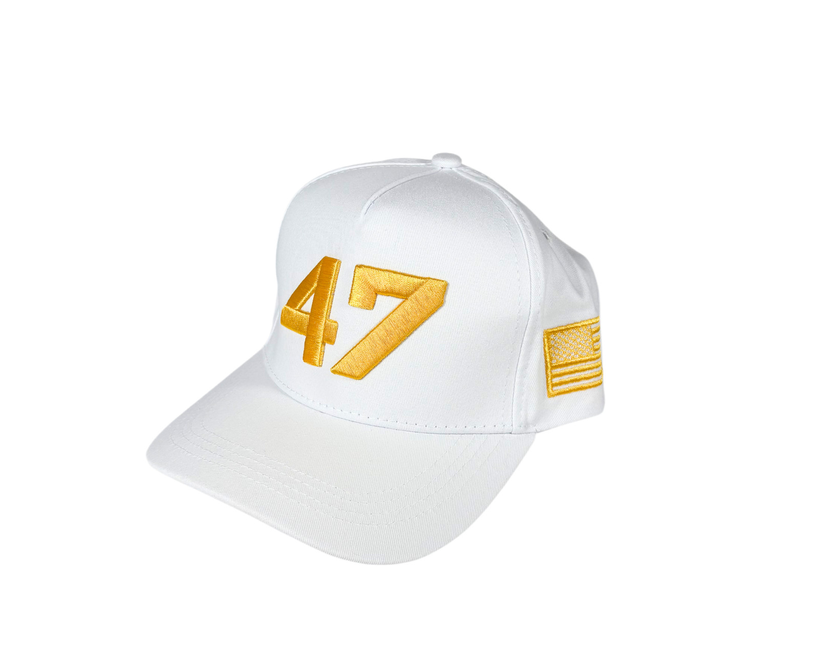 Charlie Kirk 47 White Gold Hat TPUSA Turning Point USA Adjustable Cap USA MAGA