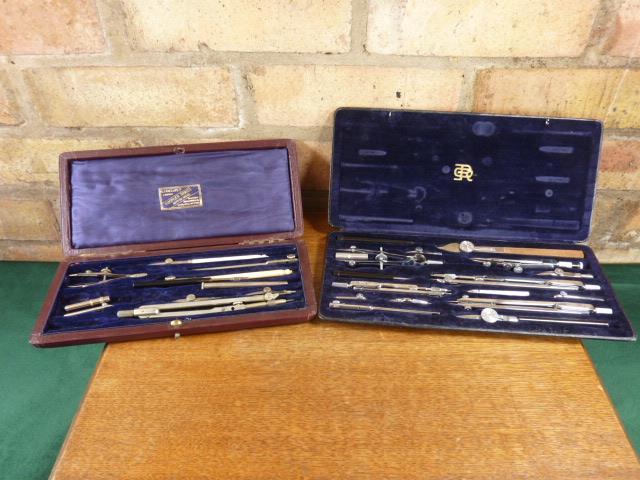 2 nice Technical Drawing draughtsman's sets B.J Hall & E.O Richter