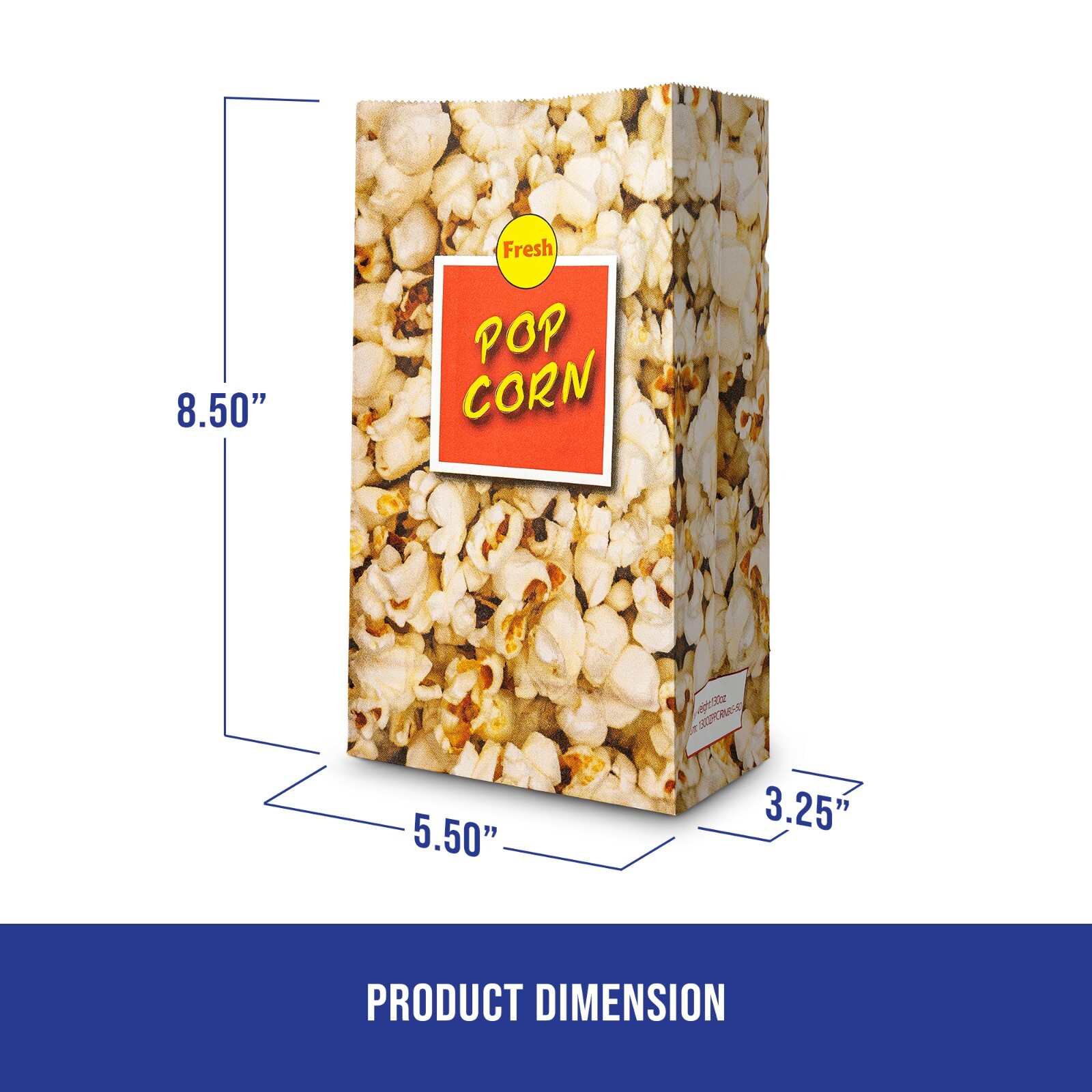 MT Products Paper Popcorn Bags for Party - 85 oz Popcorn Holders - Pack of 50