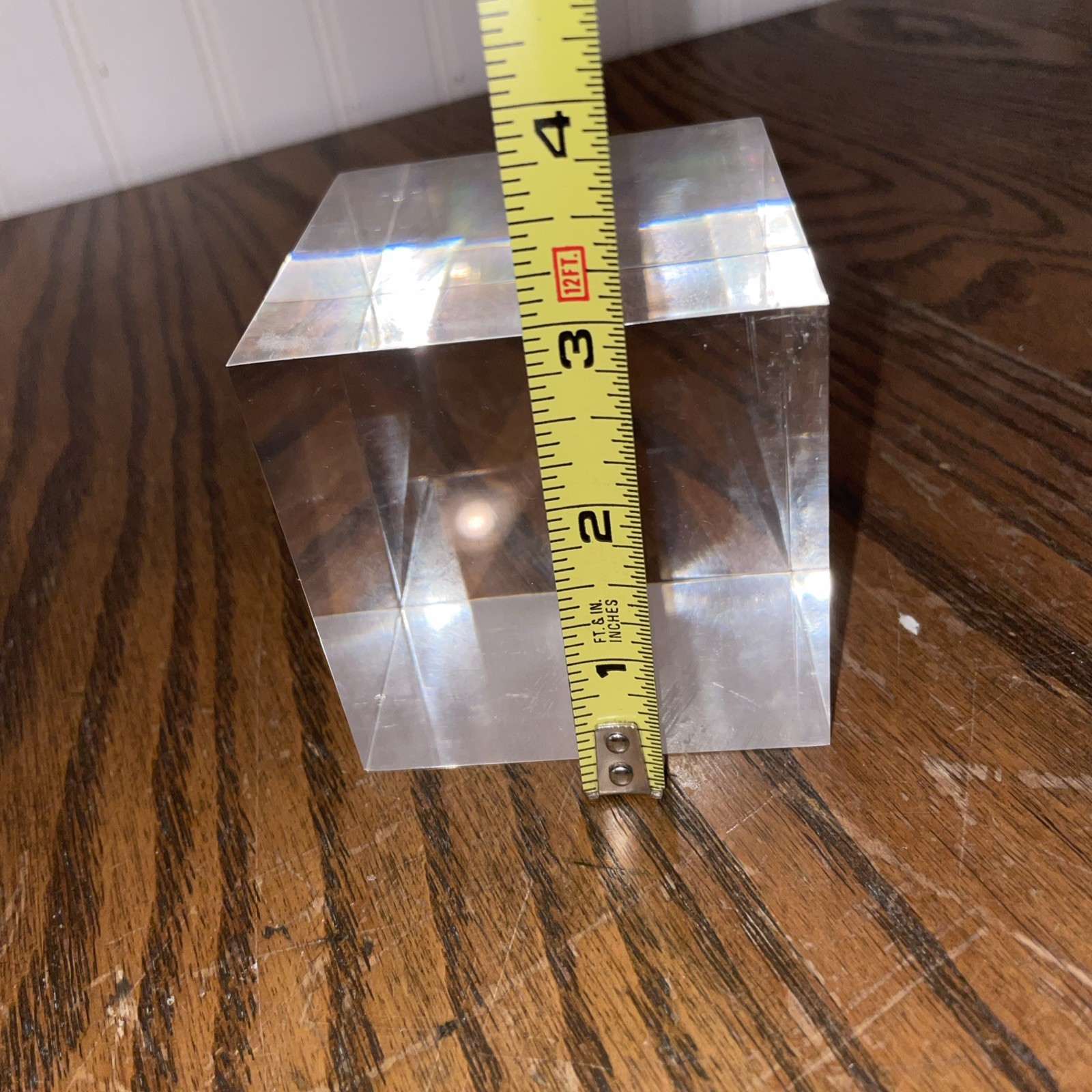 Solid Acrylic Display Cube 3x3x3 Polished Clear Jewelry Riser Bookcase Display