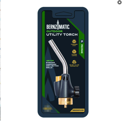 FireStarter Utility Torch with Trigger-Start Ignition and Webbed Flame