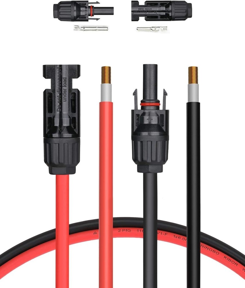 Solar Panel Adaptor Kit - 20FT Red + 20FT Black
